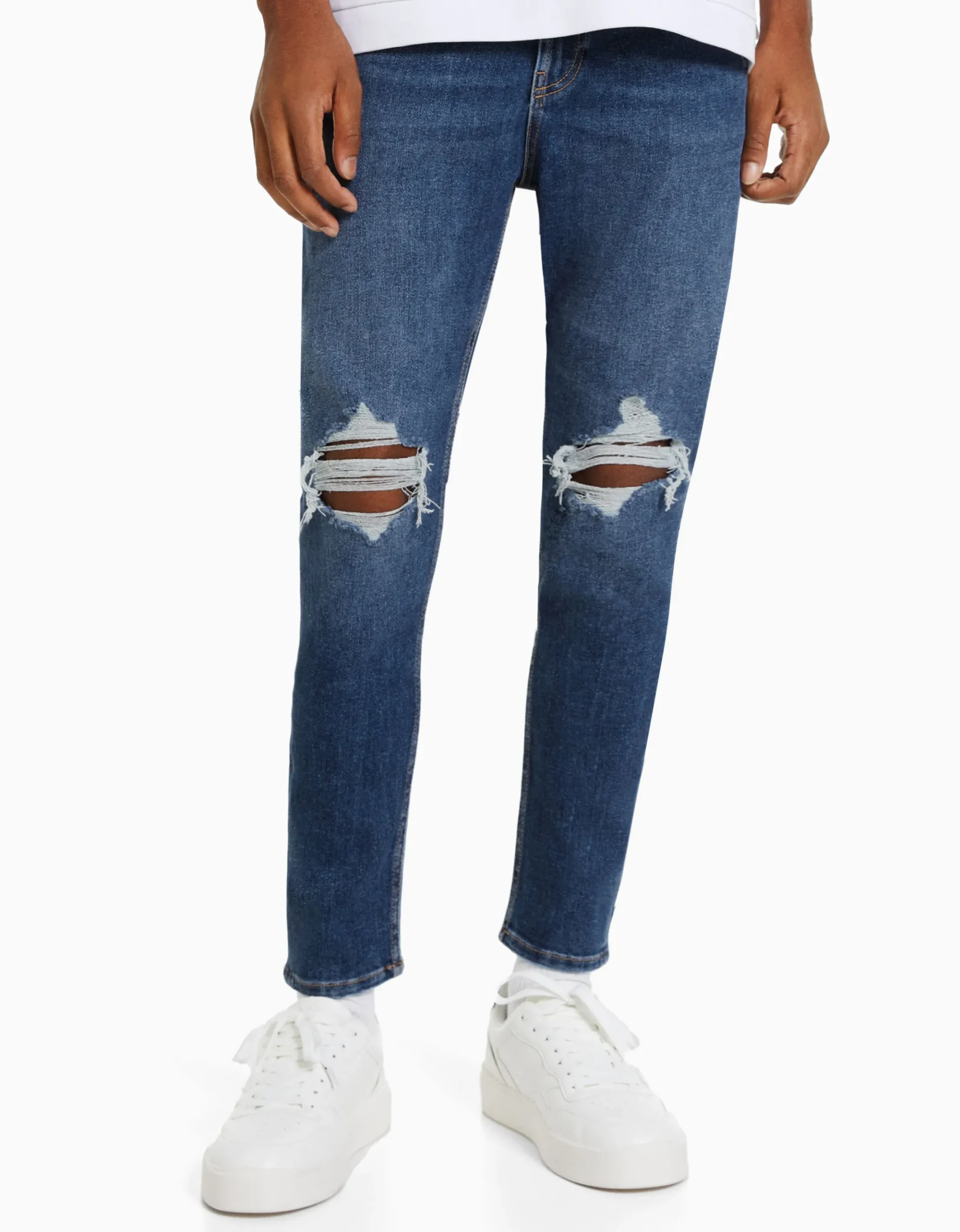 HOMME BERSHKA Jeans*Jean carotte déchiré