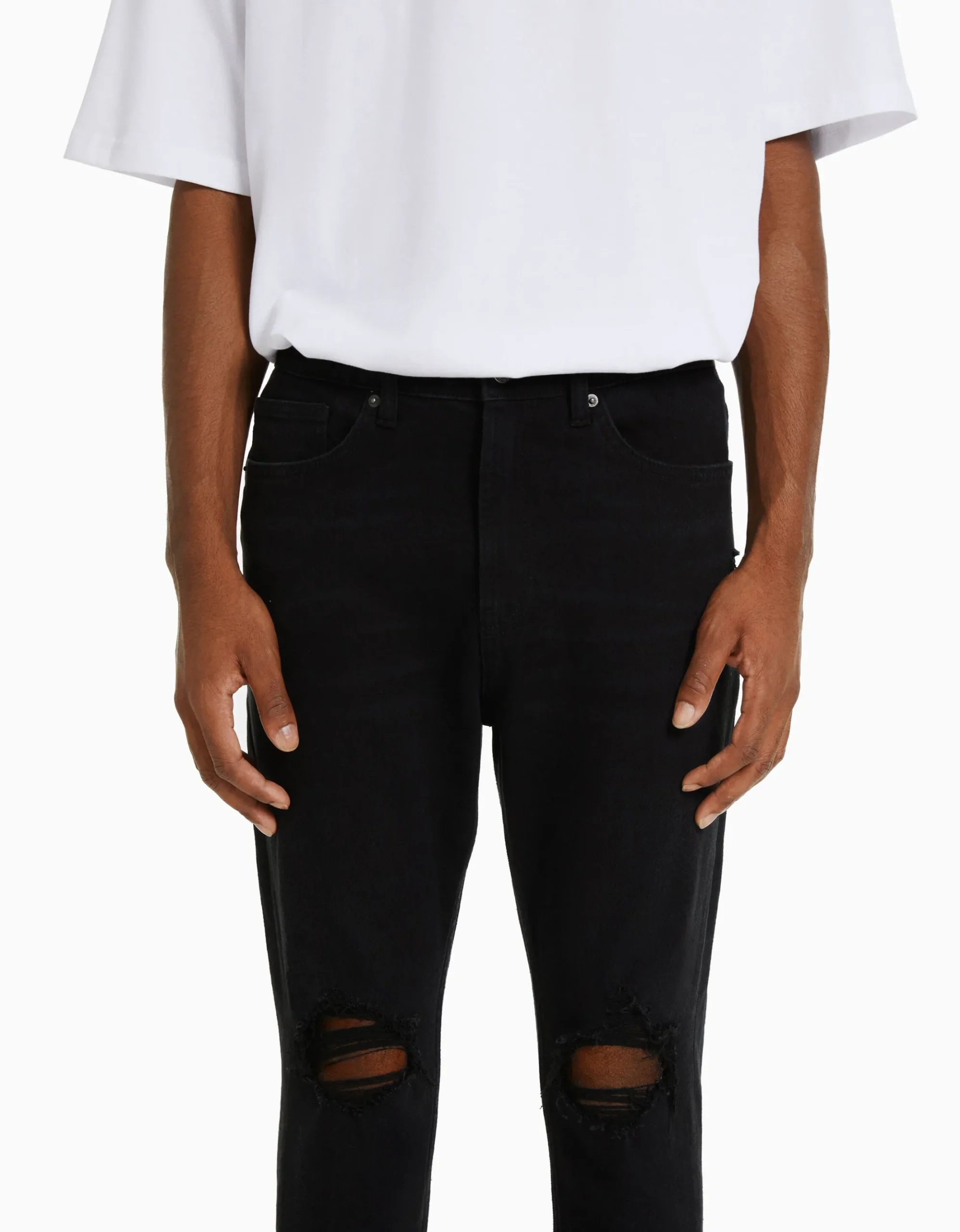 HOMME BERSHKA Jeans*Jean carotte déchiré