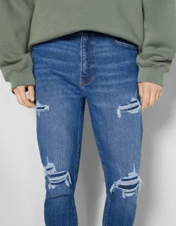 HOMME BERSHKA Jeans*Jean carotte déchiré