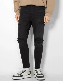 HOMME BERSHKA Jeans*Jean carotte déchiré