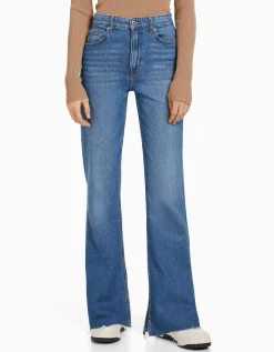 FEMME BERSHKA Jeans*Jean décontracté fente latérale