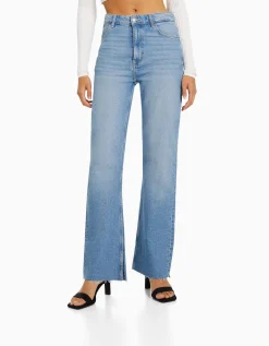 FEMME BERSHKA Jeans*Jean décontracté fente latérale