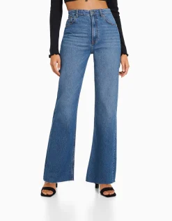 FEMME BERSHKA Jeans*Jean décontracté fente latérale