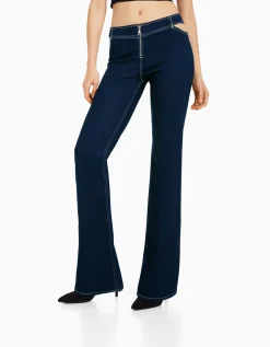 FEMME BERSHKA Vêtements*Jean flare fermeture Éclair cut out
