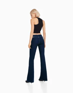 FEMME BERSHKA Vêtements*Jean flare fermeture Éclair cut out
