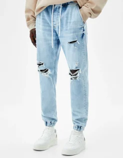 HOMME BERSHKA Pantalons et jeans*Jean jogger déchiré