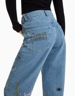 FEMME BERSHKA Jeans*Jean jogger graffiti