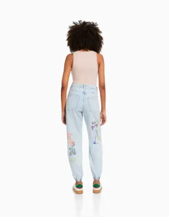 FEMME BERSHKA Jeans*Jean jogger graffiti