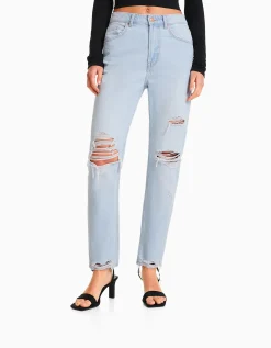 FEMME BERSHKA Jeans*Jean mom déchiré