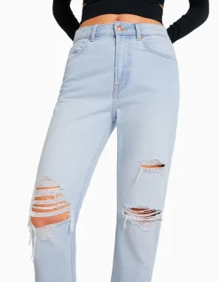 FEMME BERSHKA Jeans*Jean mom déchiré