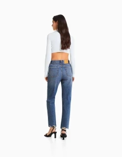 FEMME BERSHKA Jeans*Jean mom déchiré