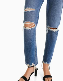 FEMME BERSHKA Jeans*Jean mom déchiré