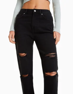 FEMME BERSHKA Jeans*Jean mom déchiré