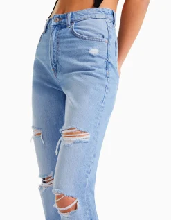 FEMME BERSHKA Jeans*Jean mom déchiré