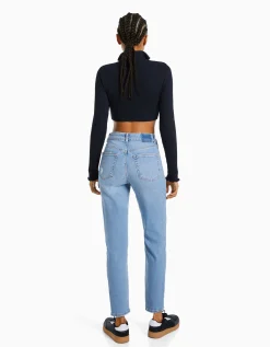 FEMME BERSHKA Jeans*Jean mom décontracté déchiré