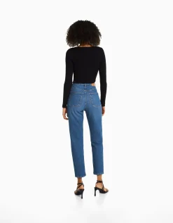 FEMME BERSHKA Jeans*Jean mom slim décontracté