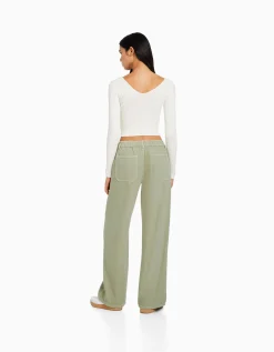 FEMME BERSHKA Jeans*Jean 90’s taille élastique poches