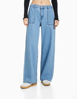 FEMME BERSHKA Jeans*Jean 90’s taille élastique poches