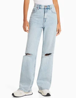 FEMME BERSHKA Jeans*Jean 90’s wide déchiré