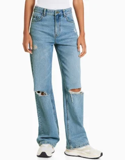 FEMME BERSHKA Jeans*Jean 90’s wide déchiré