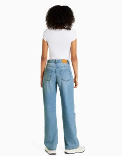 FEMME BERSHKA Jeans*Jean 90’s wide déchiré