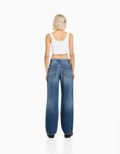FEMME BERSHKA Jeans*Jean 90’s wide leg déchiré