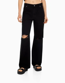 FEMME BERSHKA Jeans*Jean 90’s wide leg déchiré
