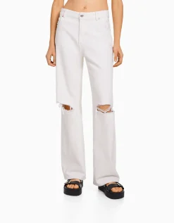 FEMME BERSHKA Jeans*Jean 90’s wide leg déchiré
