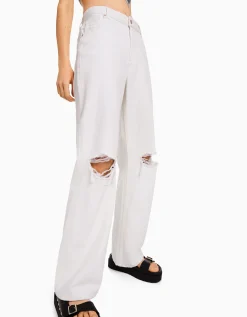 FEMME BERSHKA Jeans*Jean 90’s wide leg déchiré