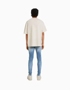 HOMME BERSHKA Jeans*Jean skinny déchirures taches de peinture