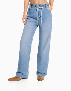 FEMME BERSHKA Vêtements*Jean straight taille élastique