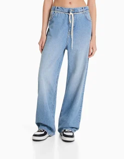 FEMME BERSHKA Vêtements*Jean straight taille élastique