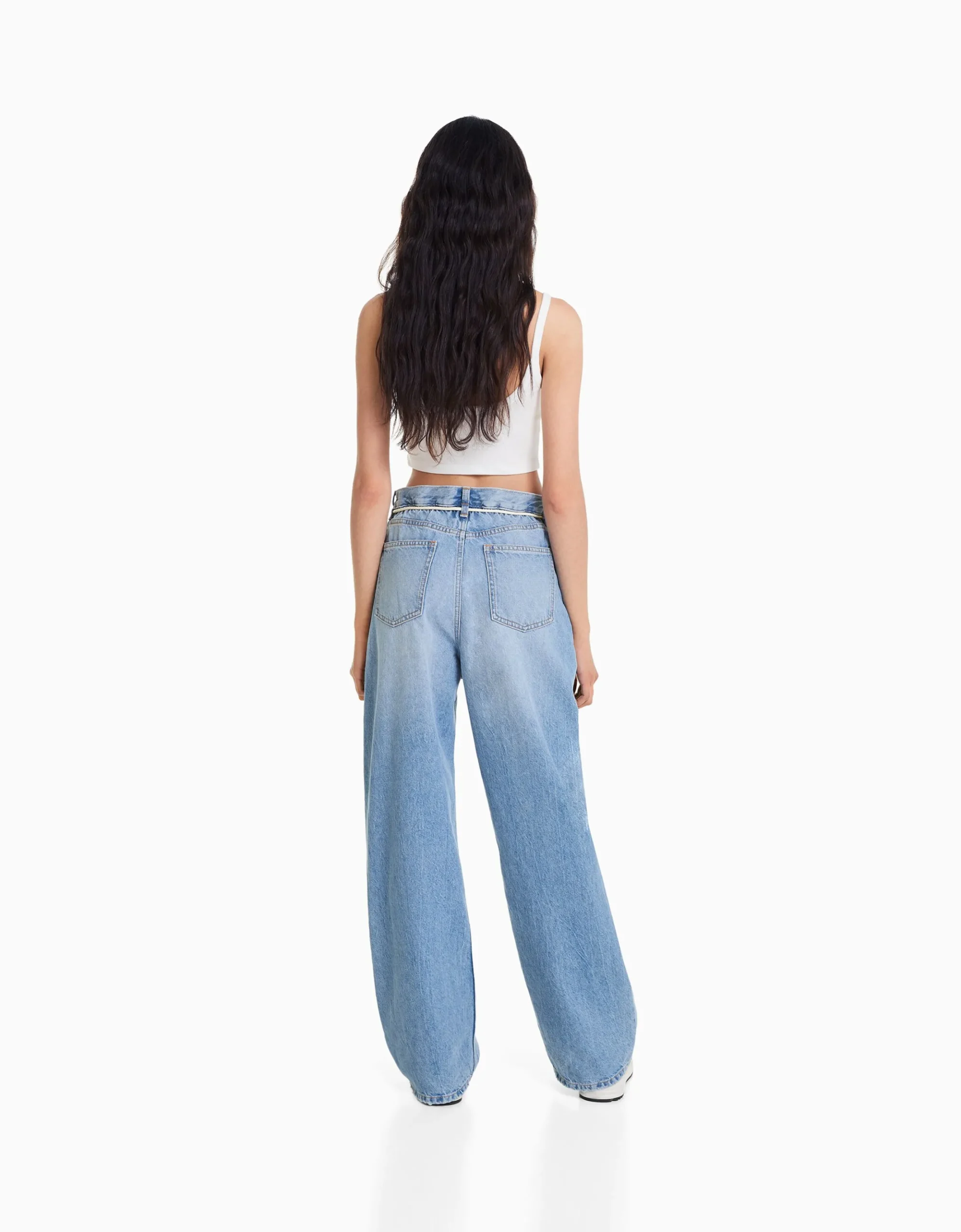 FEMME BERSHKA Vêtements*Jean straight taille élastique