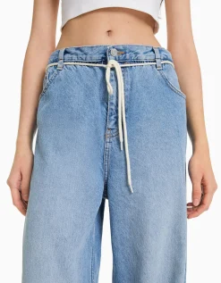 FEMME BERSHKA Vêtements*Jean straight taille élastique