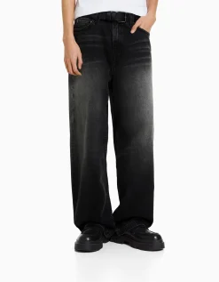 HOMME BERSHKA Vêtements*Jean super baggy effet usé