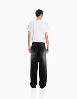 HOMME BERSHKA Vêtements*Jean super baggy effet usé