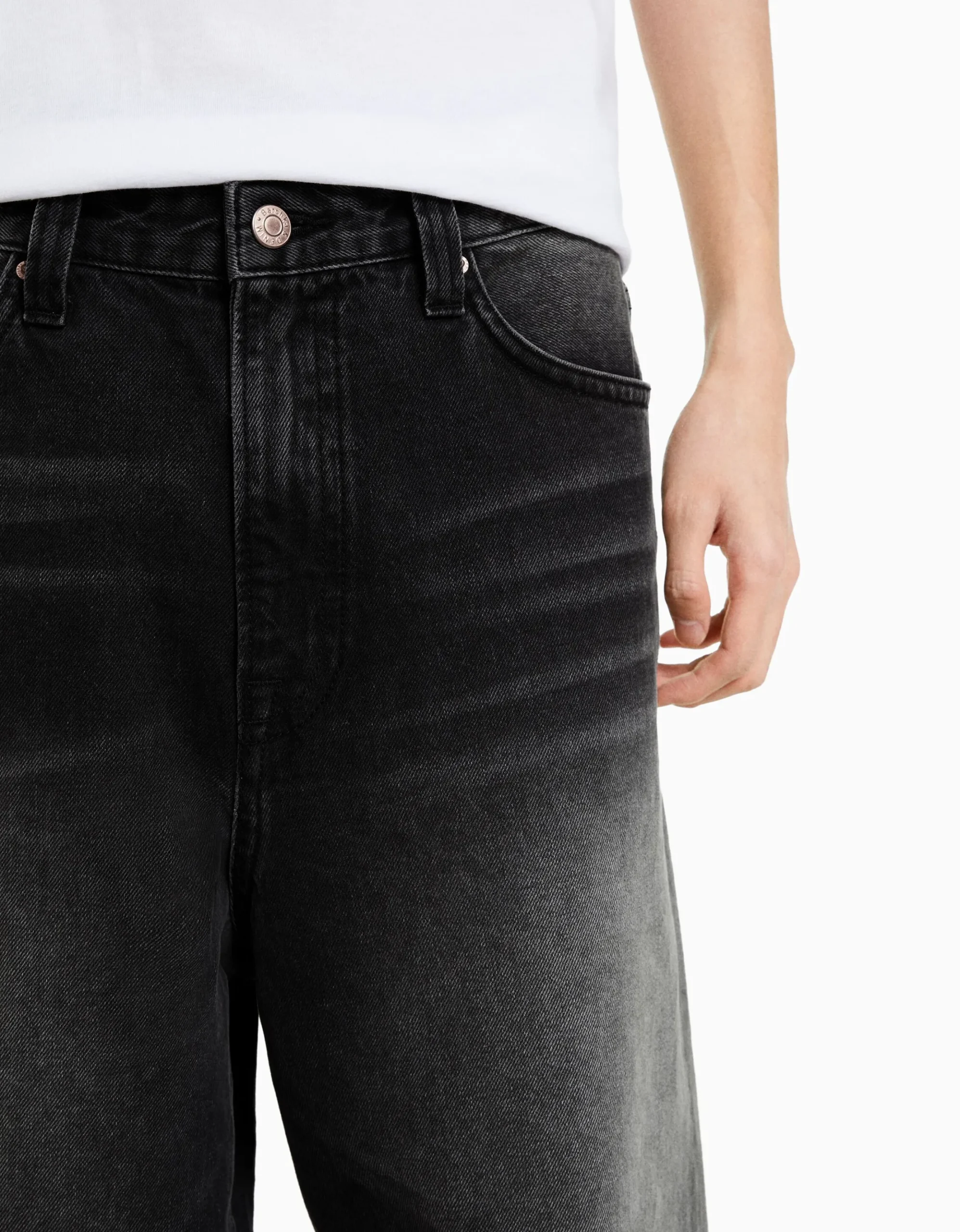 HOMME BERSHKA Vêtements*Jean super baggy effet usé