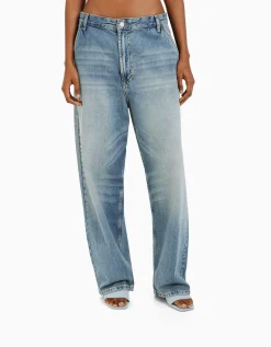 FEMME BERSHKA Vêtements*Jean wide skate
