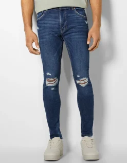 HOMME BERSHKA Jeans*Jeans super skinny déchirés
