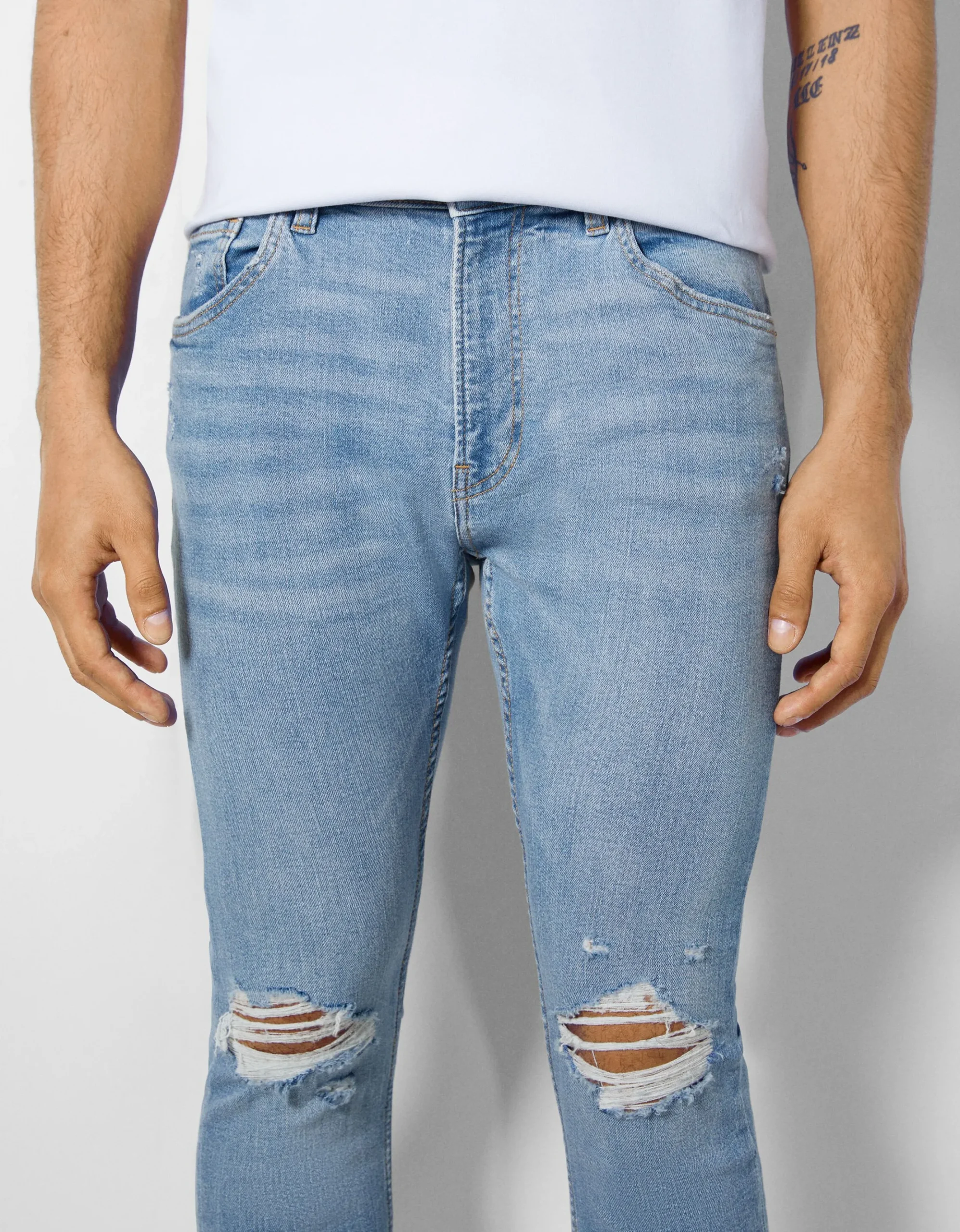 HOMME BERSHKA Jeans*Jeans super skinny déchirés