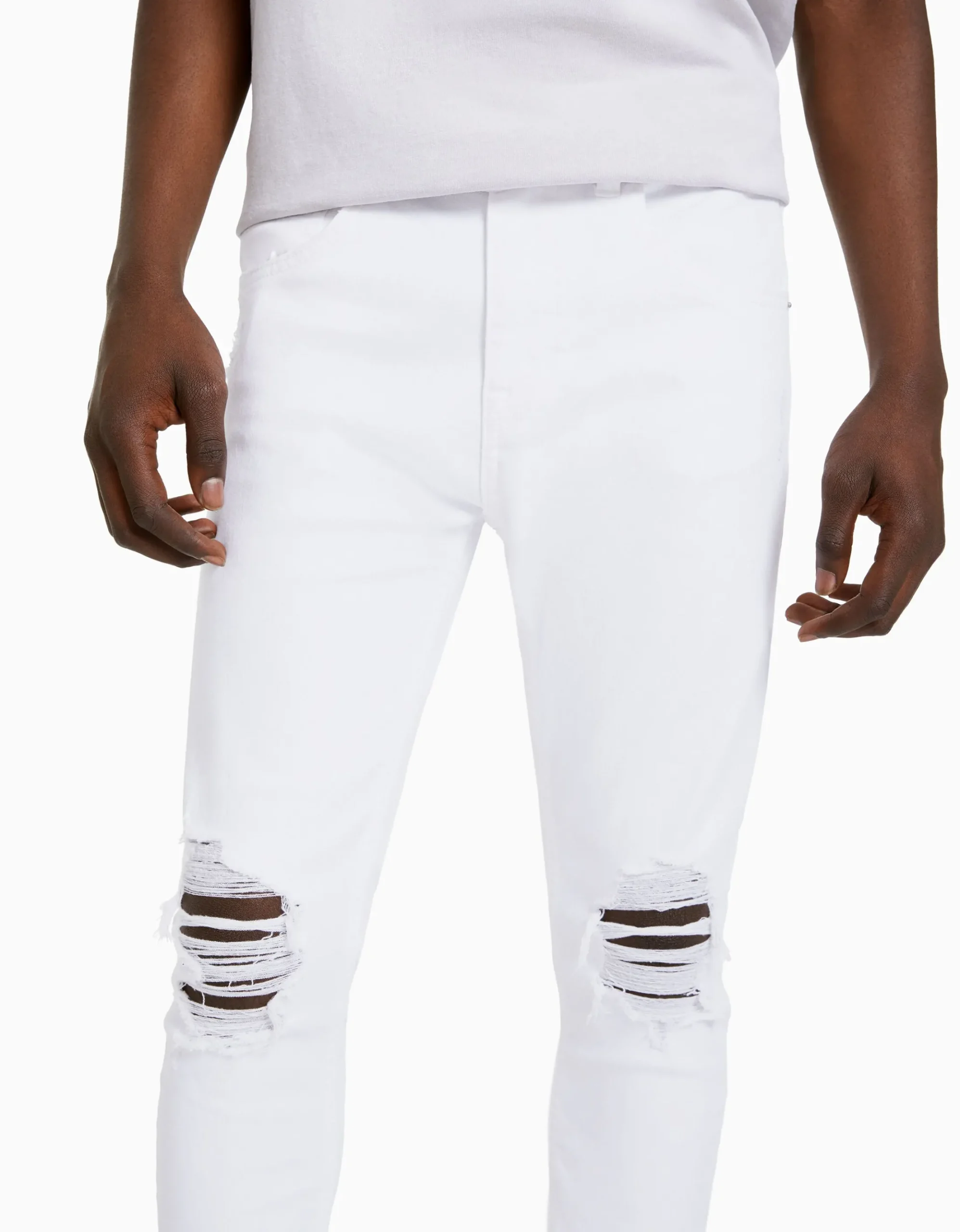 HOMME BERSHKA Jeans*Jeans super skinny déchirés