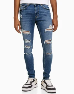 HOMME BERSHKA Jeans*Jeans super skinny déchirés