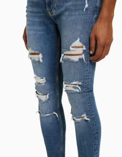 HOMME BERSHKA Jeans*Jeans super skinny déchirés