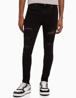 HOMME BERSHKA Jeans*Jeans super skinny déchirés
