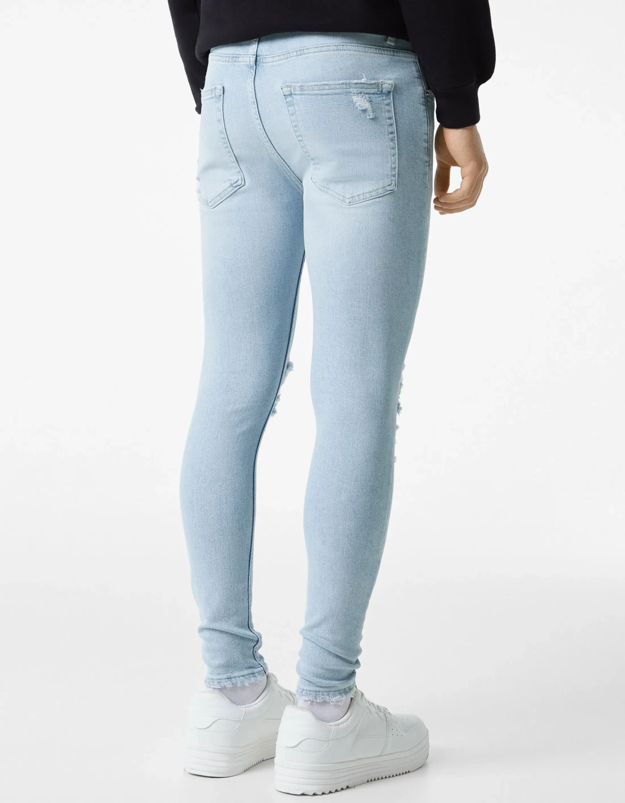 HOMME BERSHKA Pantalons et jeans*Jeans super skinny déchirés