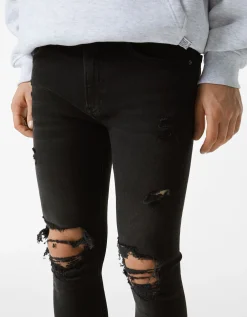 HOMME BERSHKA Pantalons et jeans*Jeans super skinny déchirés
