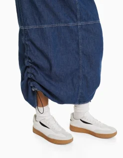 FEMME BERSHKA Vêtements*Jupe denim midi parachute