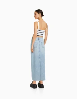 FEMME BERSHKA Vêtements*Jupe longue denim
