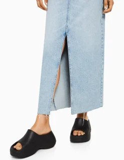 FEMME BERSHKA Vêtements*Jupe longue denim