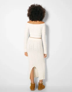 FEMME BERSHKA Jupes*Jupe longue maille tressée